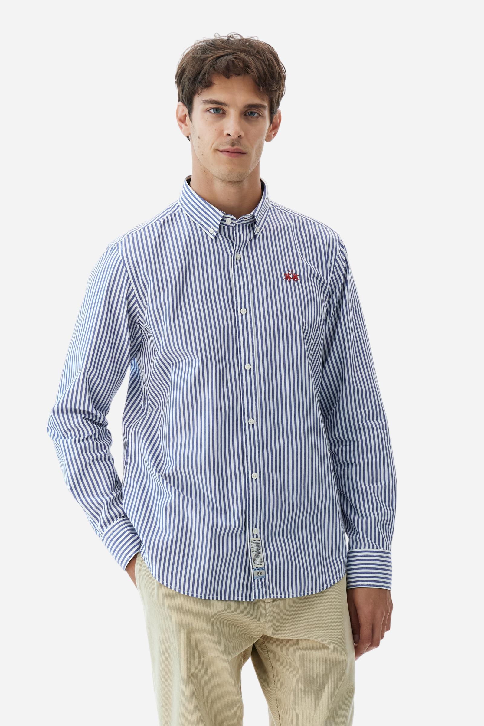 Chemise homme popeline rayée bicolore - Rodolfo