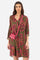 Women’s dress with 3/4 sleeves, made of satin viscose fabric. The rich floral prints recall the historic Argentina capsule collection. Stand-up collar and small V-neck. Button closure throughout the dress. Silhouette with a flared and soft cut, length above the knee, lighter on the back. Darts on the back. The fit is regular. The model wears a size IT40. - Military/Hotpink/Fre