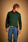 Men's long-sleeve polo shirt in heavy cotton jersey with contrast collar - Duke
