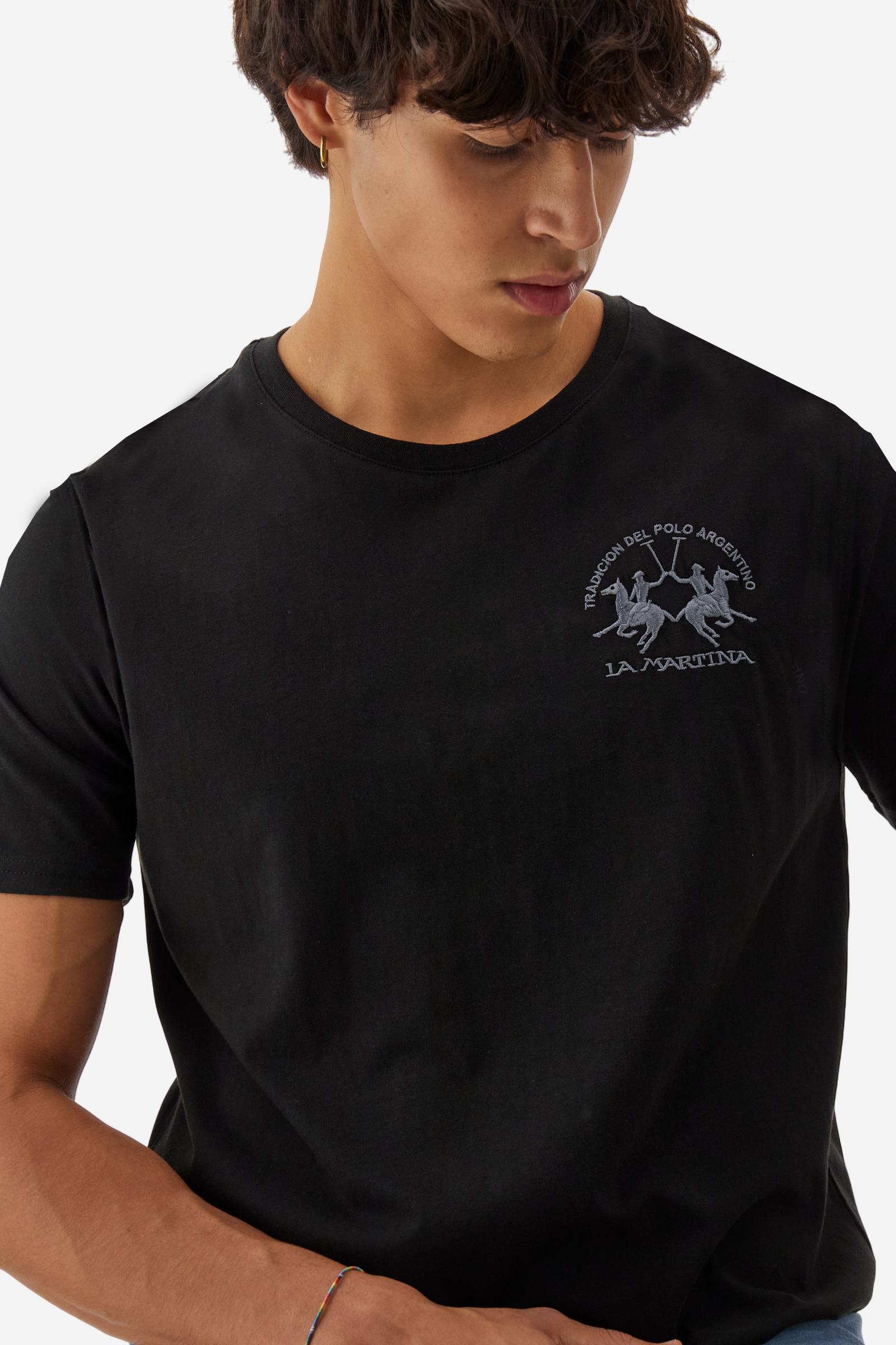 Men’s cotton T-shirt with Team logo - Black