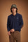 Men's long-sleeve cotton piqué polo with ribbed collar and cuffs, reinforced elbow patches, embroidered details, and a comfortable regular fit for lasting style. - Navy Blazer
