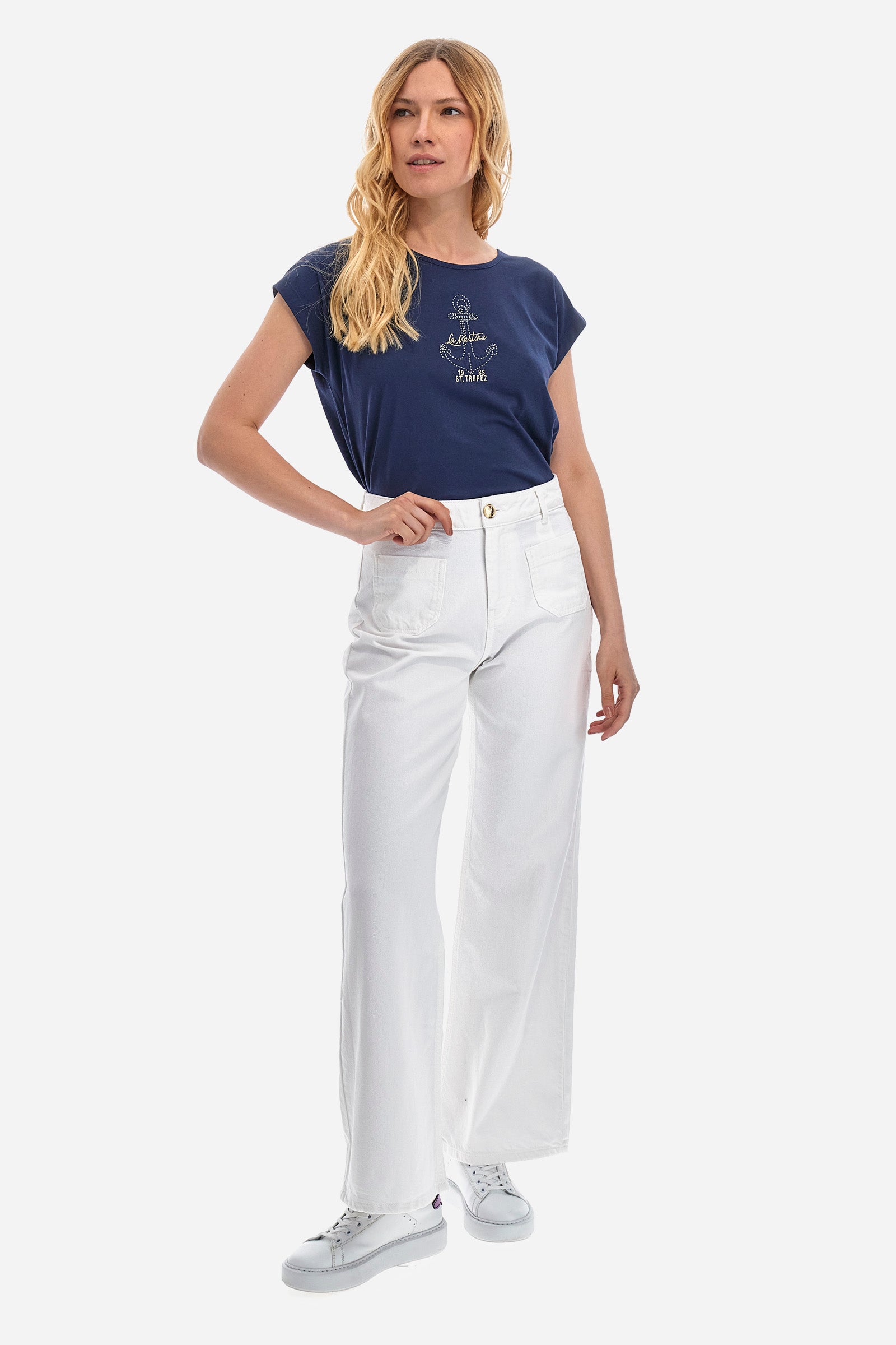 Regular-fit cigarette trousers in cotton - Yehudit