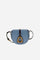 Small crossbody bag in calfskin leather and leather. Curved design with large golden buckle and contrasting details. - SKY/DARK CHOCOLATE                                                                                                                                                                                                                                                                                                                                                                                       