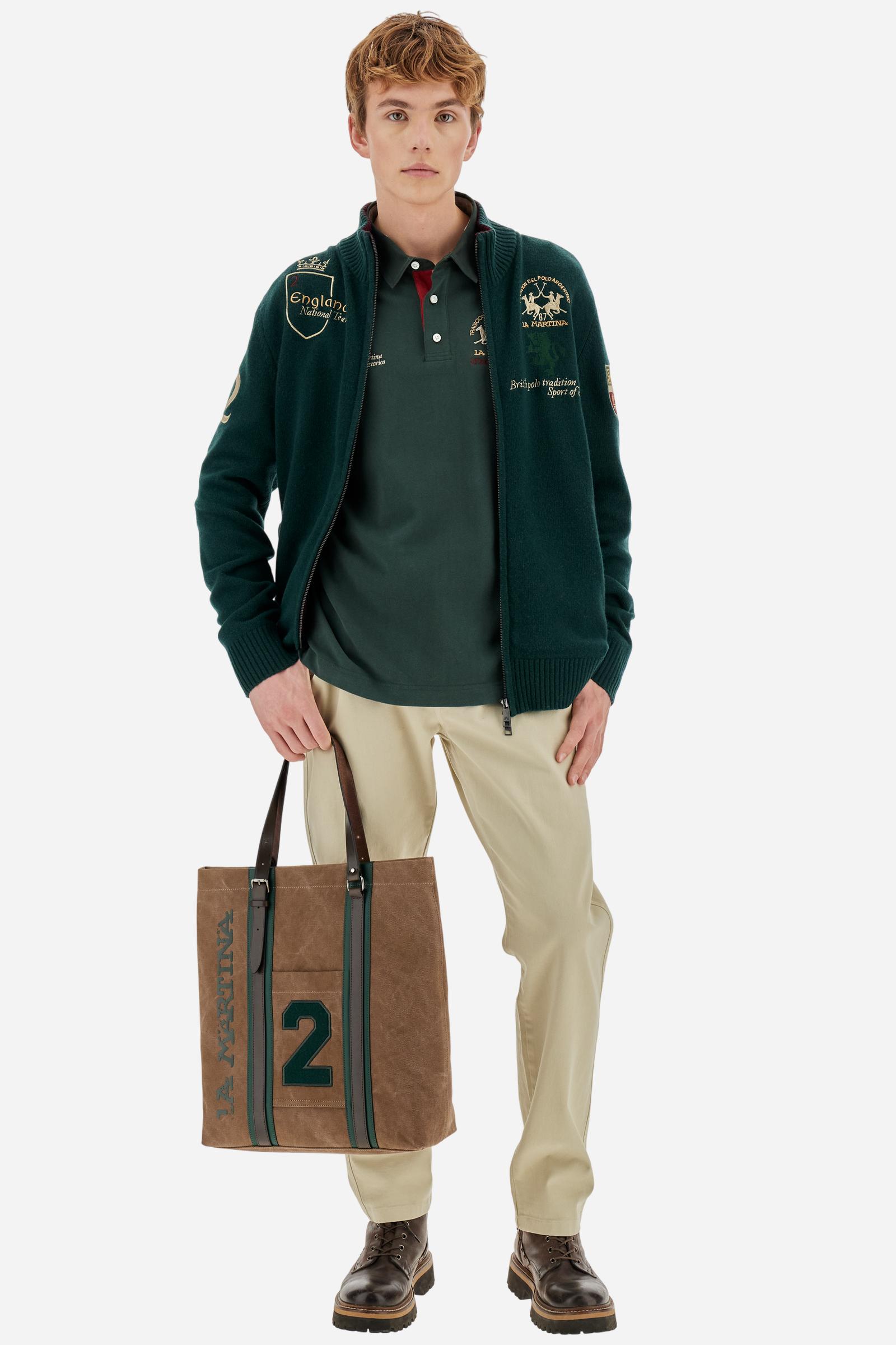 Men’s full zip lambswool sweater Polo Player - Barclay