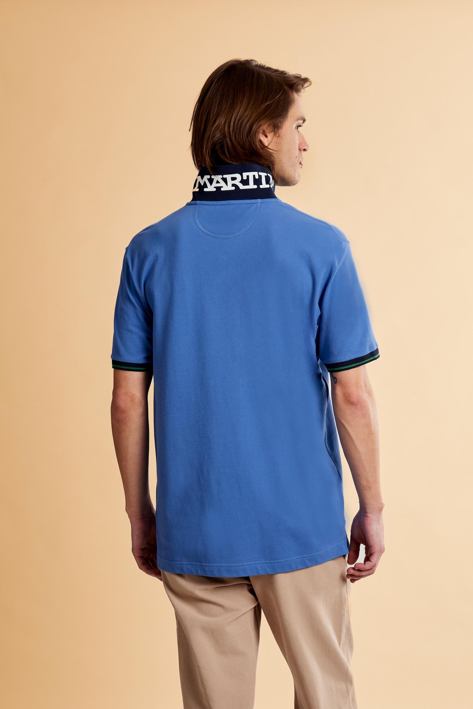 Men’s short sleeve stretch piqué polo shirt with regular fit, contrast ribbed details, printed under-collar and embroidered logo. - Riviera                                                                                                                                                                                                                                                                                                                                                                                     