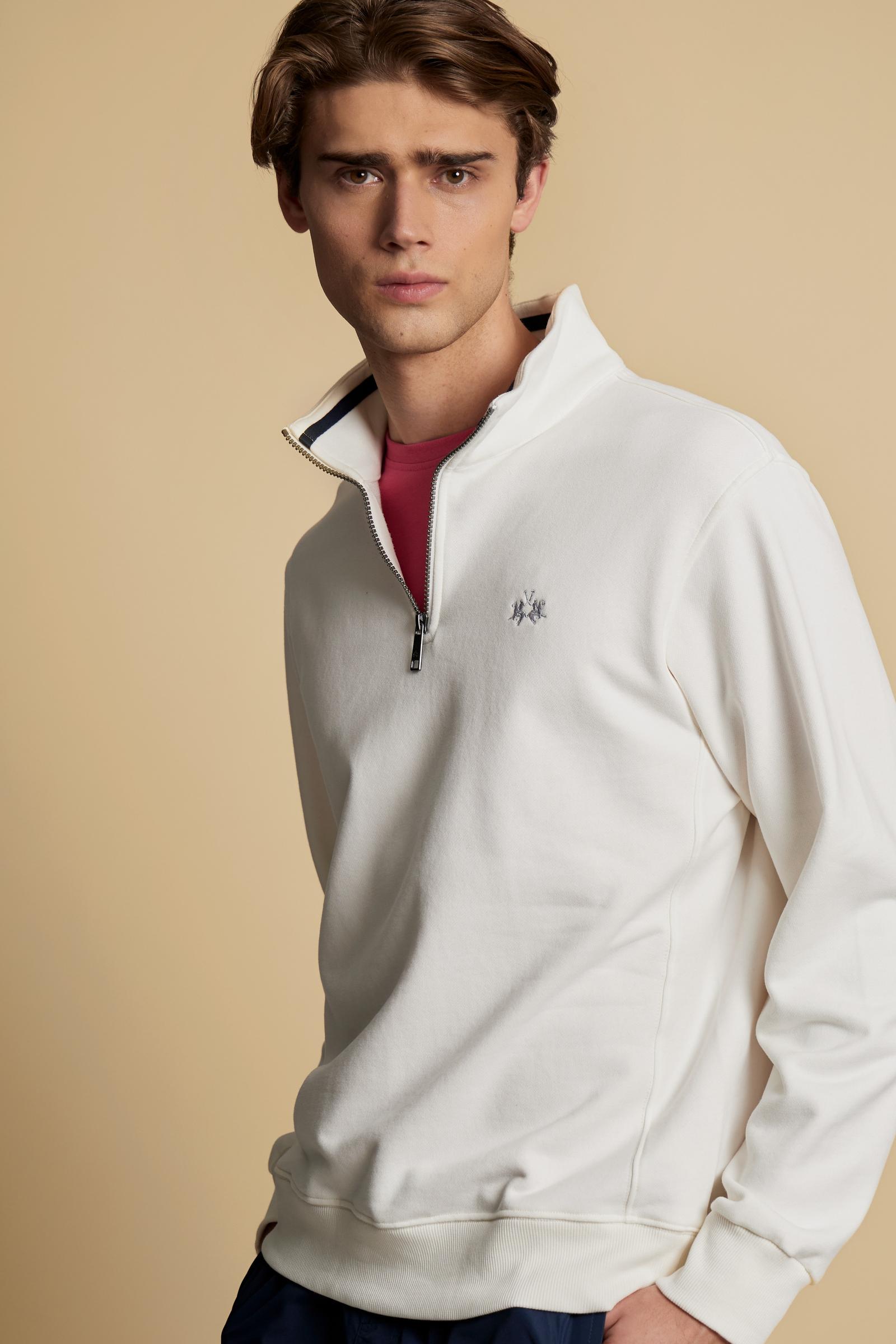 Sweat-shirt homme demi-zip en French Terry de coton – Chalino