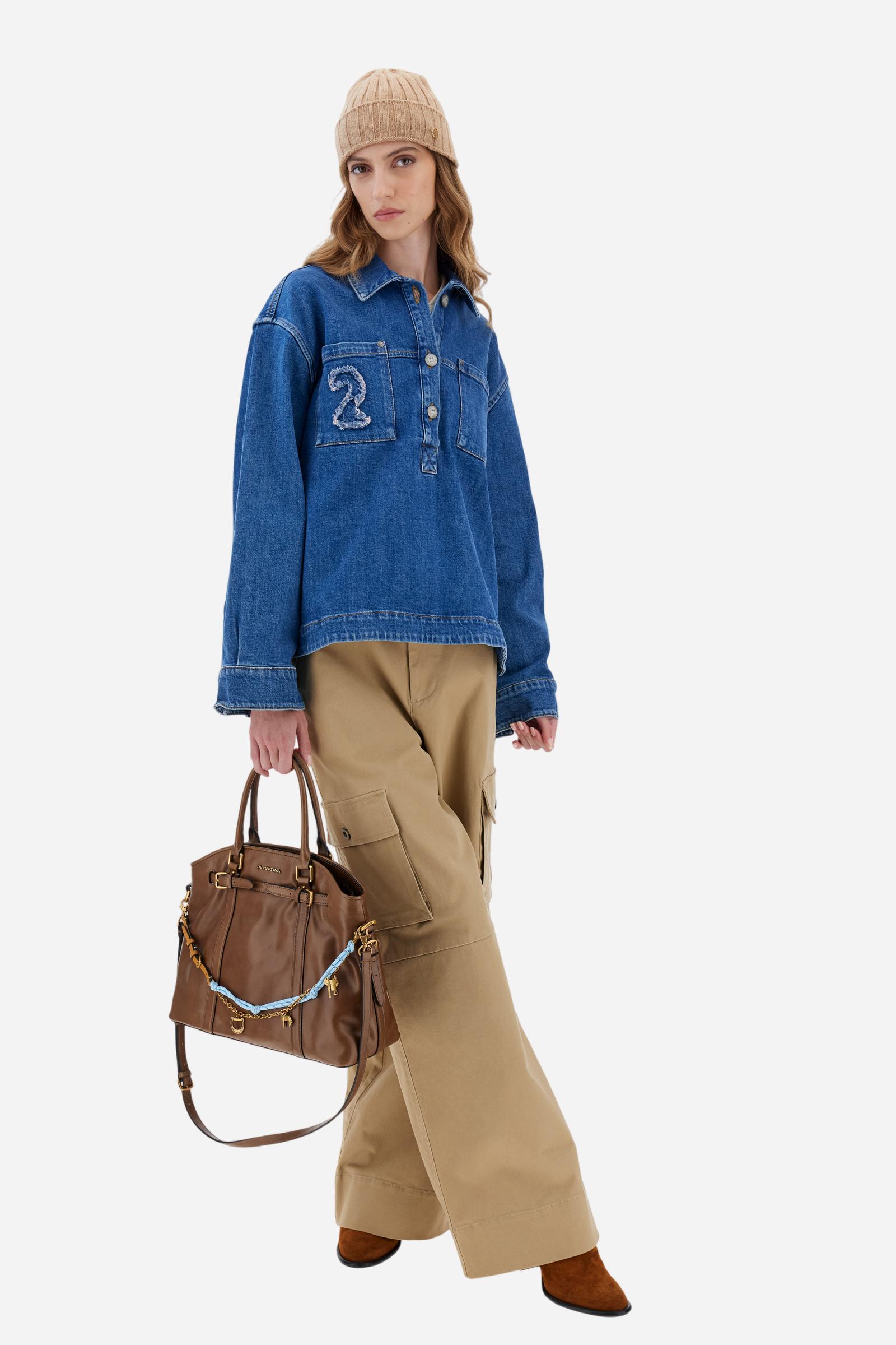 Chemise en jean pour femme avec patch - Belinda