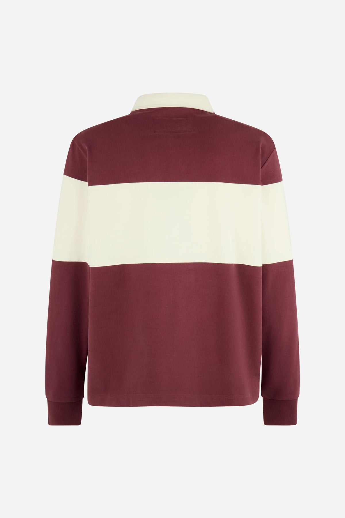 Men's long-sleeve polo in heavy 100% cotton jersey with two-tone collegiate color block, rugby construction, contrasting collar, and embroidered logo for comfor - Port Royale/Pristine