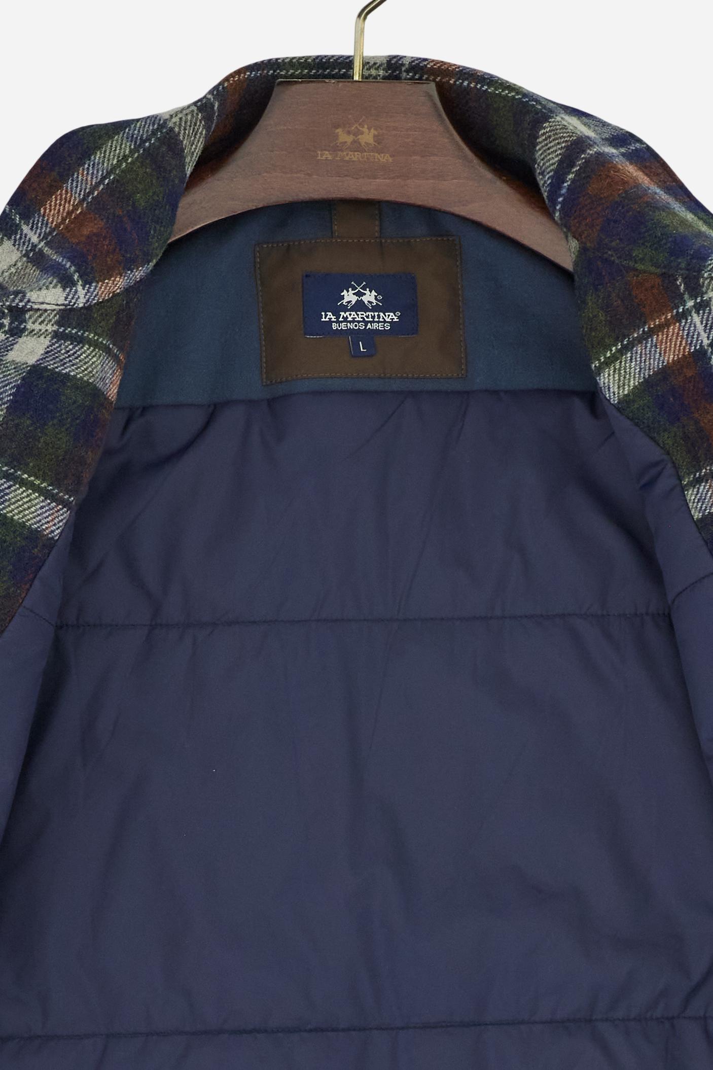 Padded tartan jacket in wool felt - Derek
