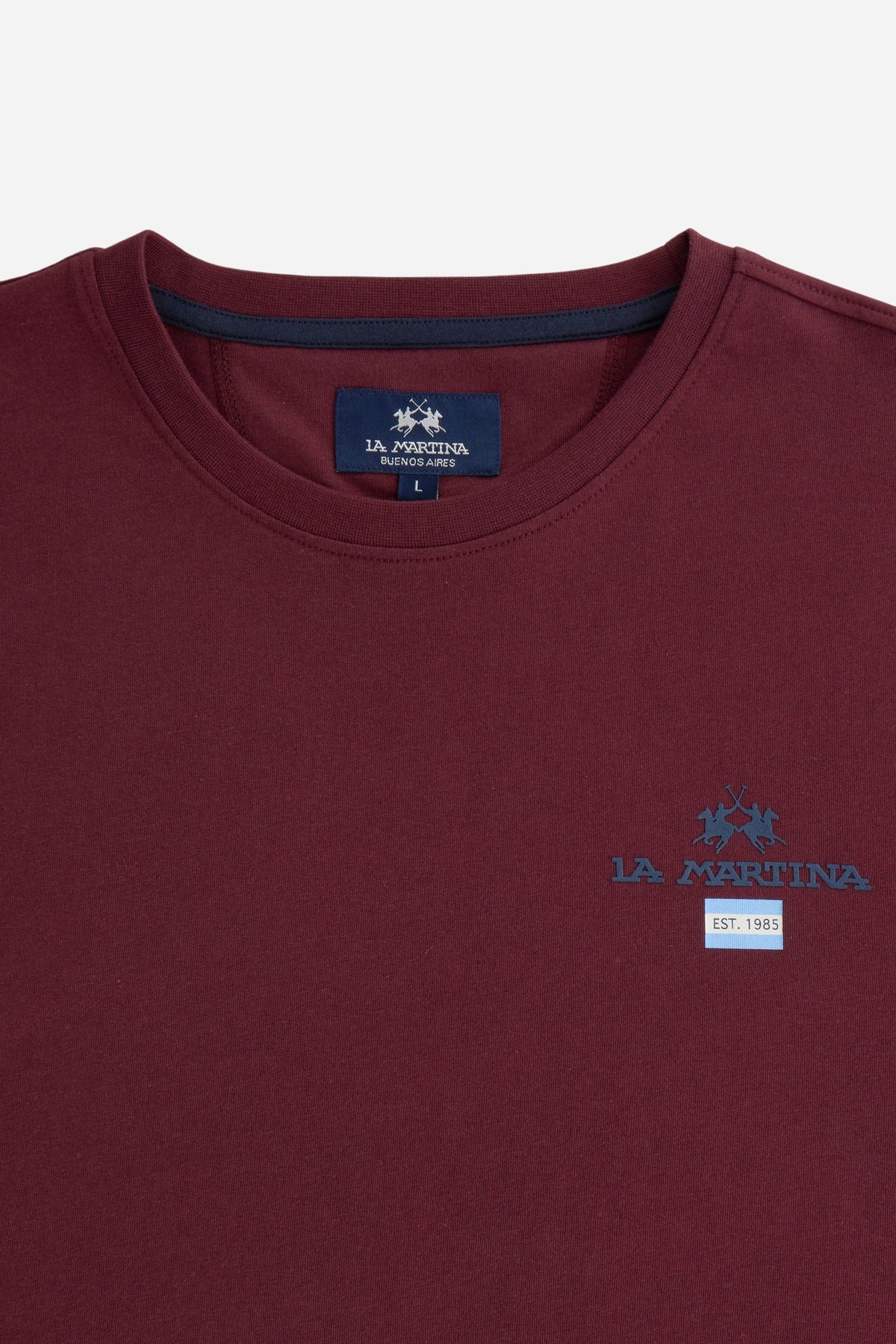 Men's short sleeve cotton jersey T-shirt with printed logo Argentina – Elian
