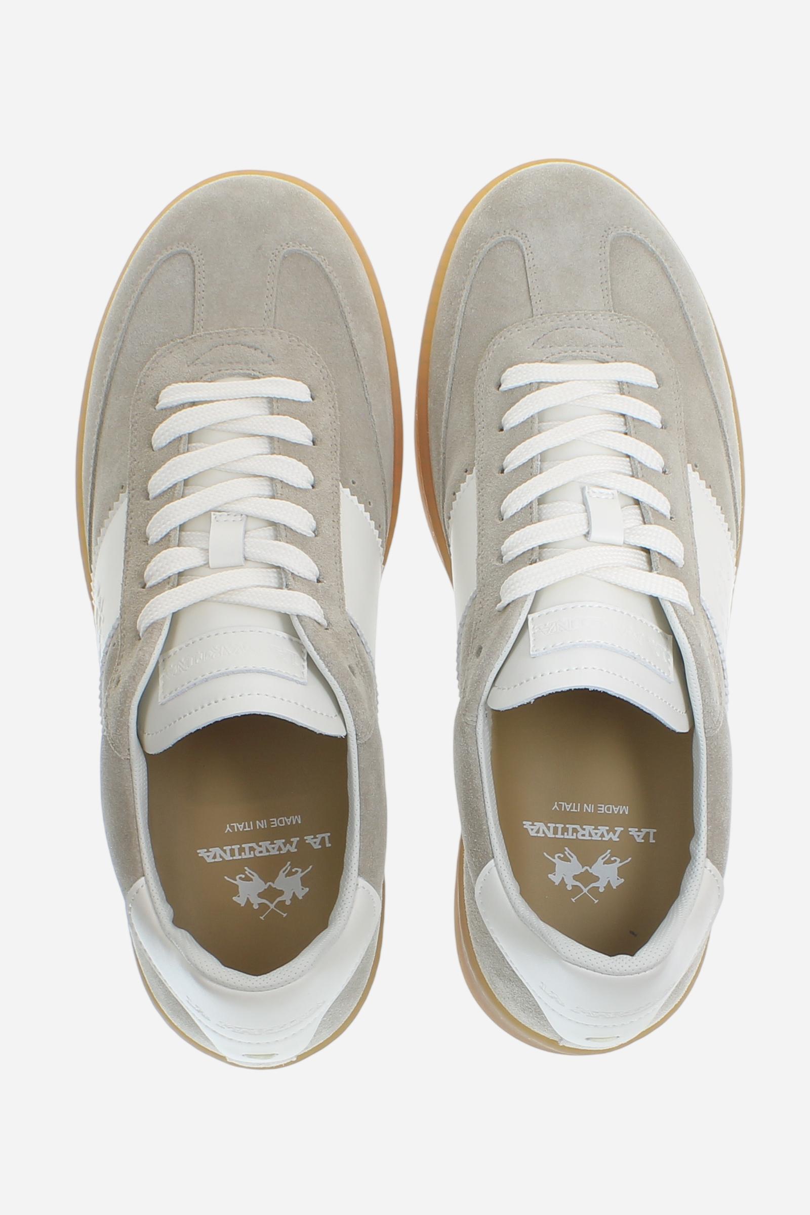 Sneakers Tennis Homme en Daim avec Bande Latérale – Sage