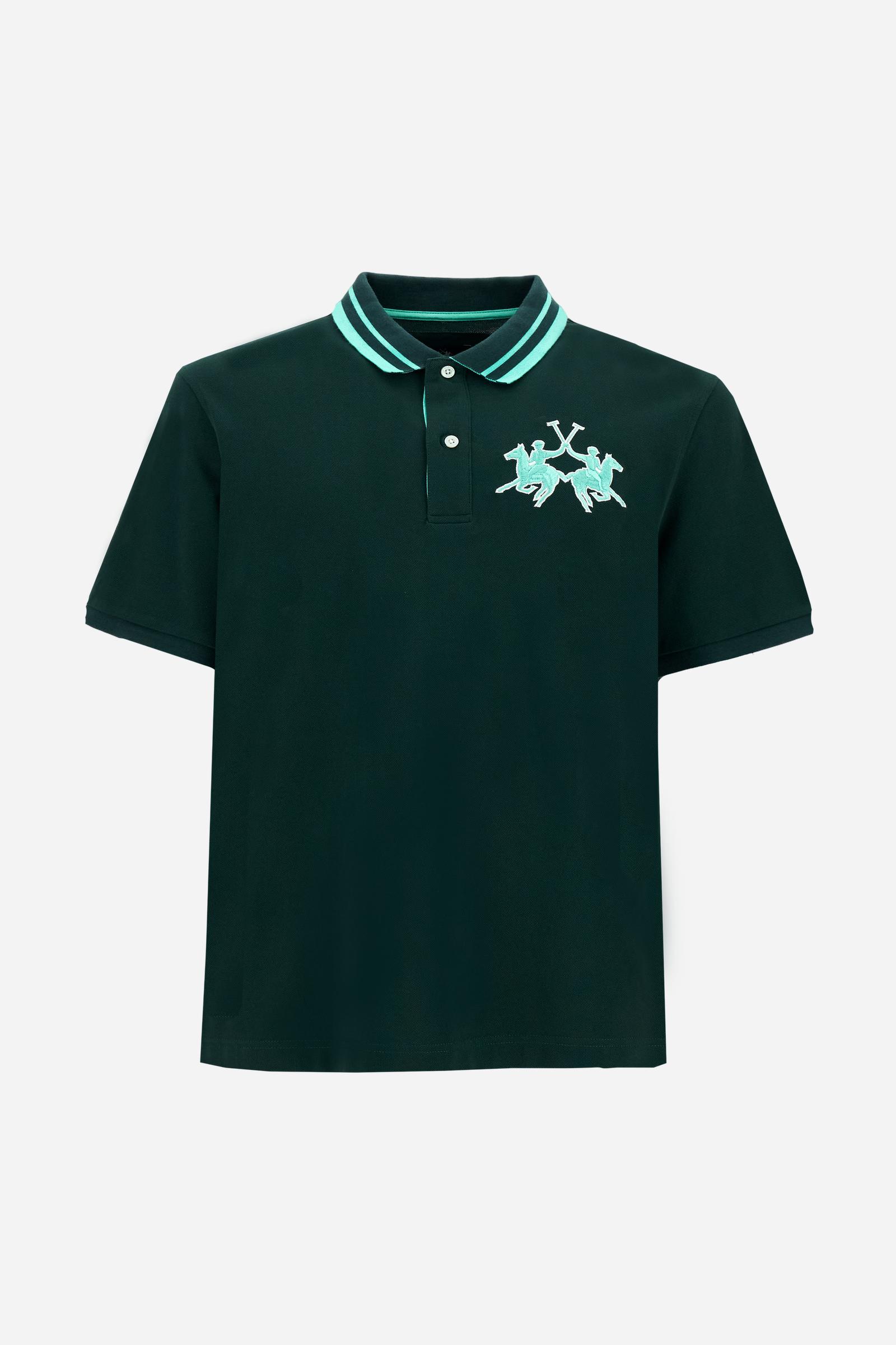 Men’s short-sleeve piqué polo shirt with 3D maxi logo – Coty