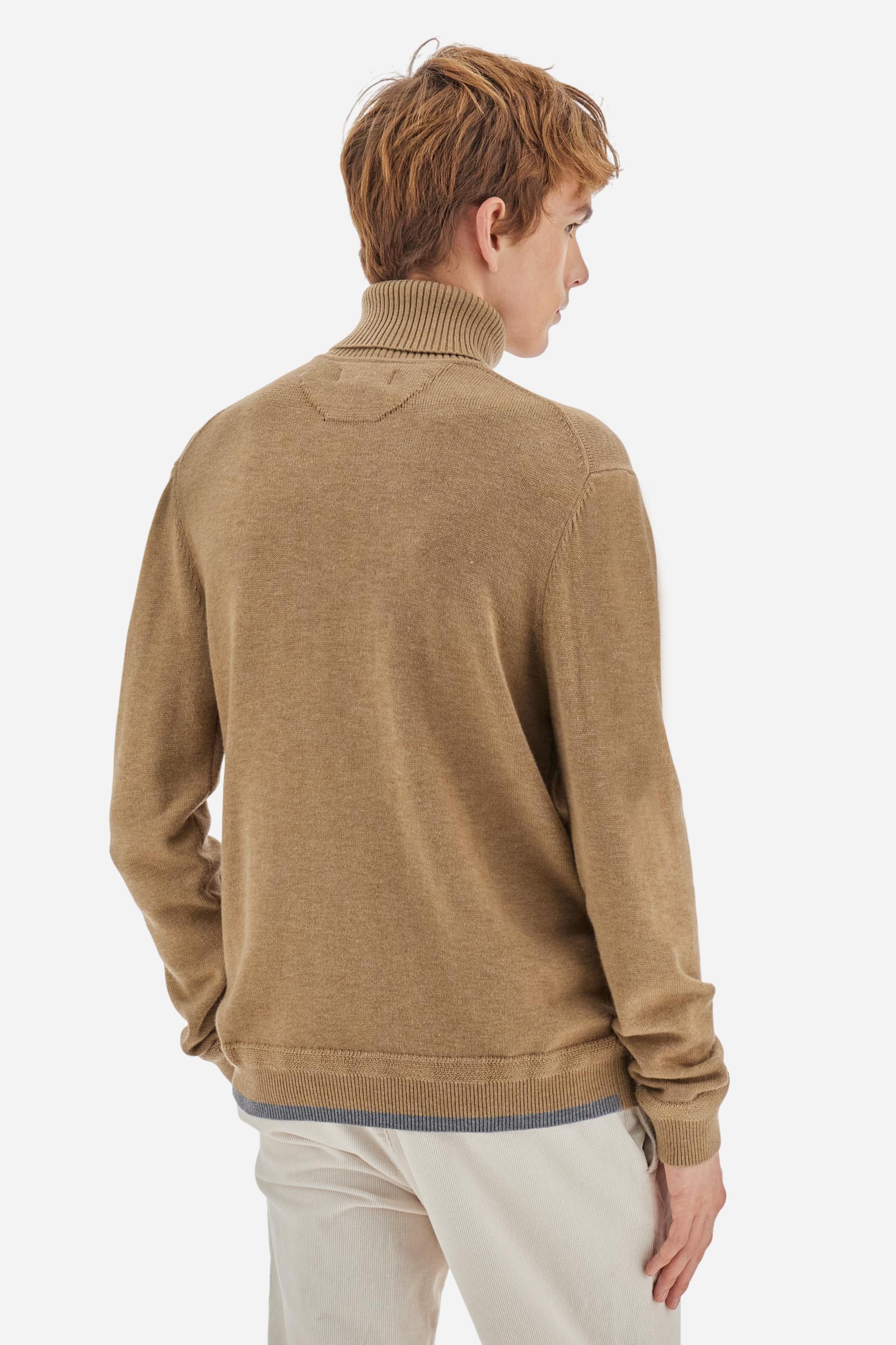 Men’s cotton/wool mock‑neck knit - Bento