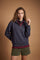 Soft, brushed cotton fleece sweatshirt with a high collar and half zipper, ribbed cuffs and hem, regular fit, and subtle embroidered logo for everyday comfort. - Navy Blazer