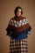 Women's cape in alpaca blend jacquard with fringes - Evie