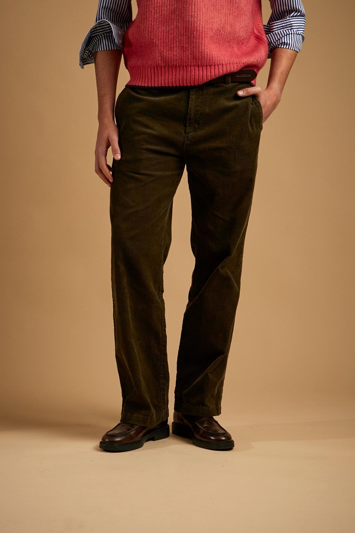 Men's chino pants in corduroy cotton - Edoardo