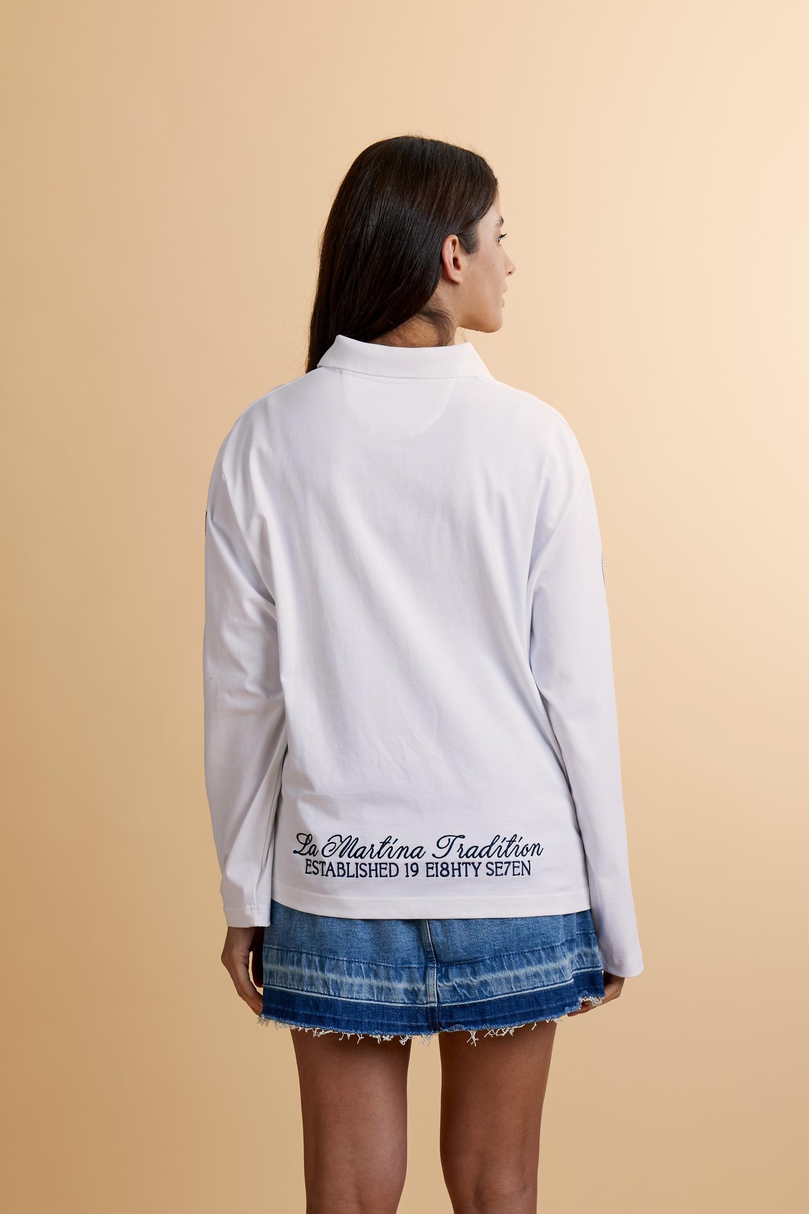 Damen Langarm-Poloshirt aus Baumwolljersey Player - Consuelo