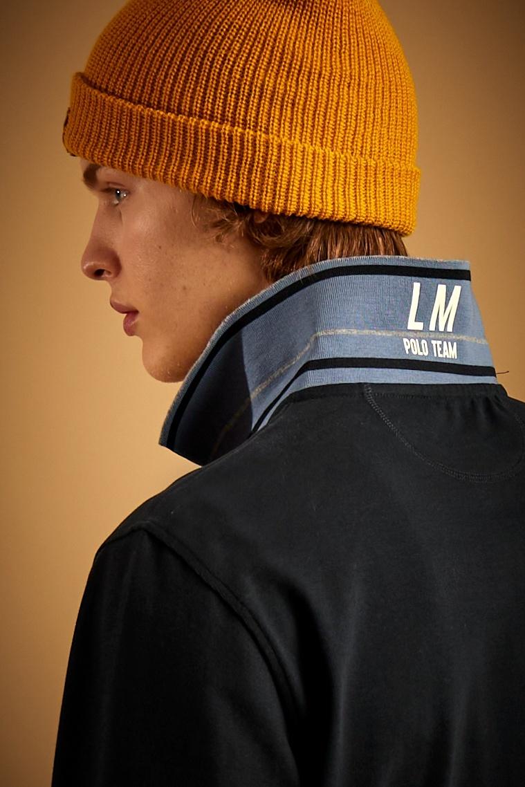 Herren-Polo aus Baumwolle mit langen Ärmeln Flaviano