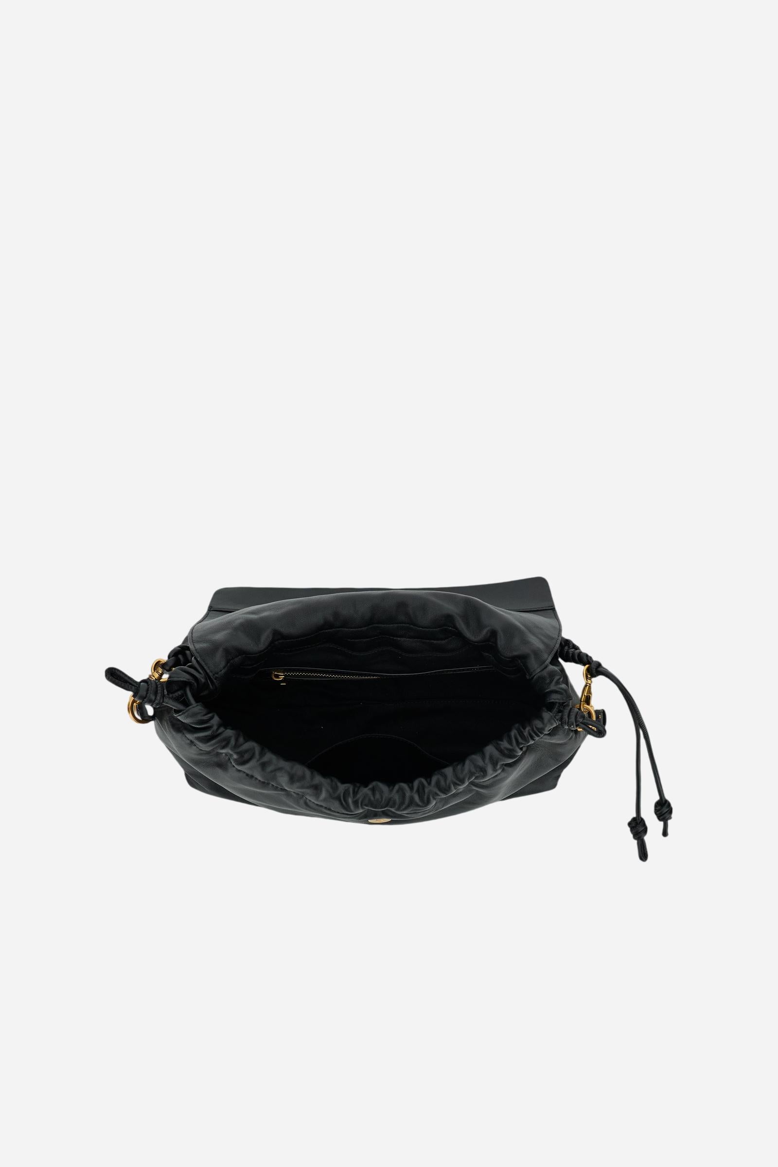 Nappa leather handbag with gold charms - Tango