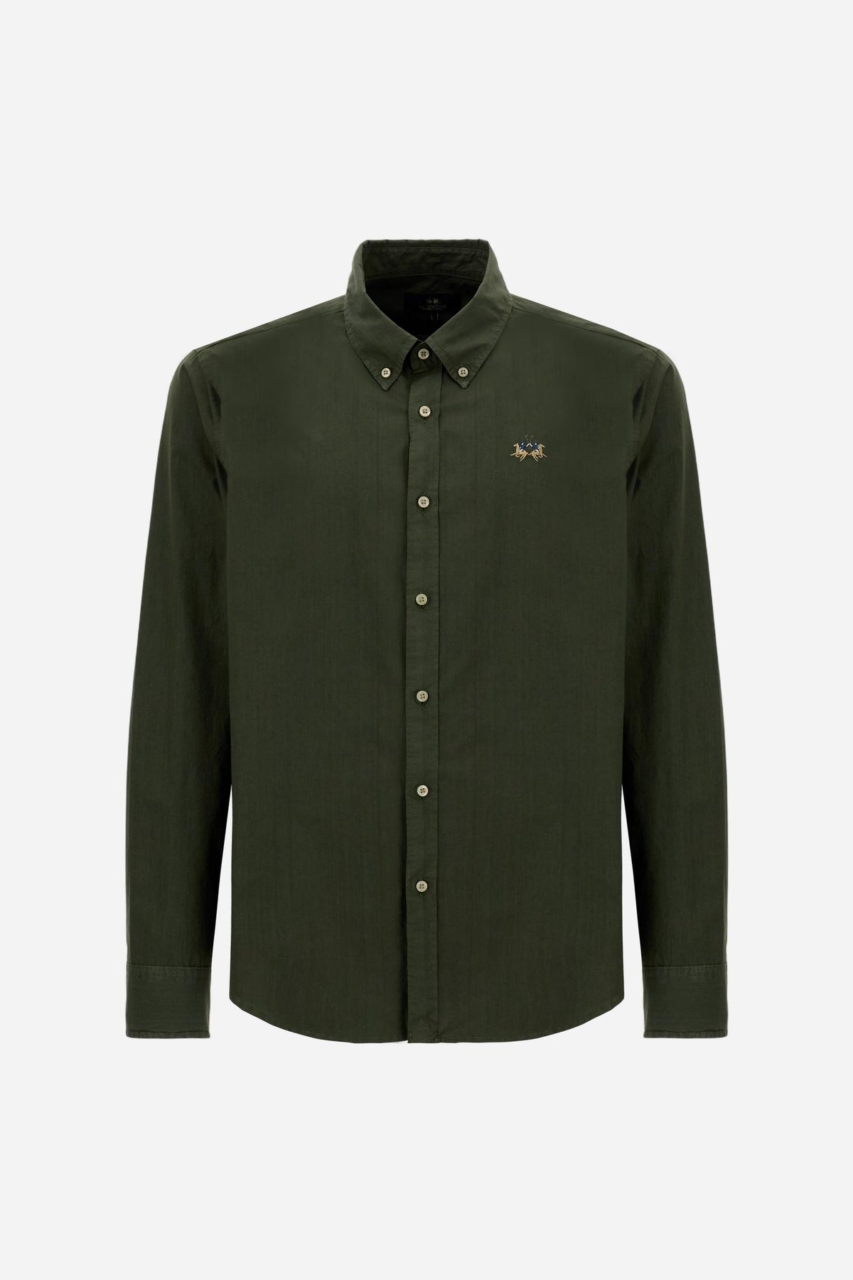 Men's shirt in garment-dyed cotton poplin - Rodolfo