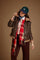 Women's vintage leather jacket with shearling collar - Delicia