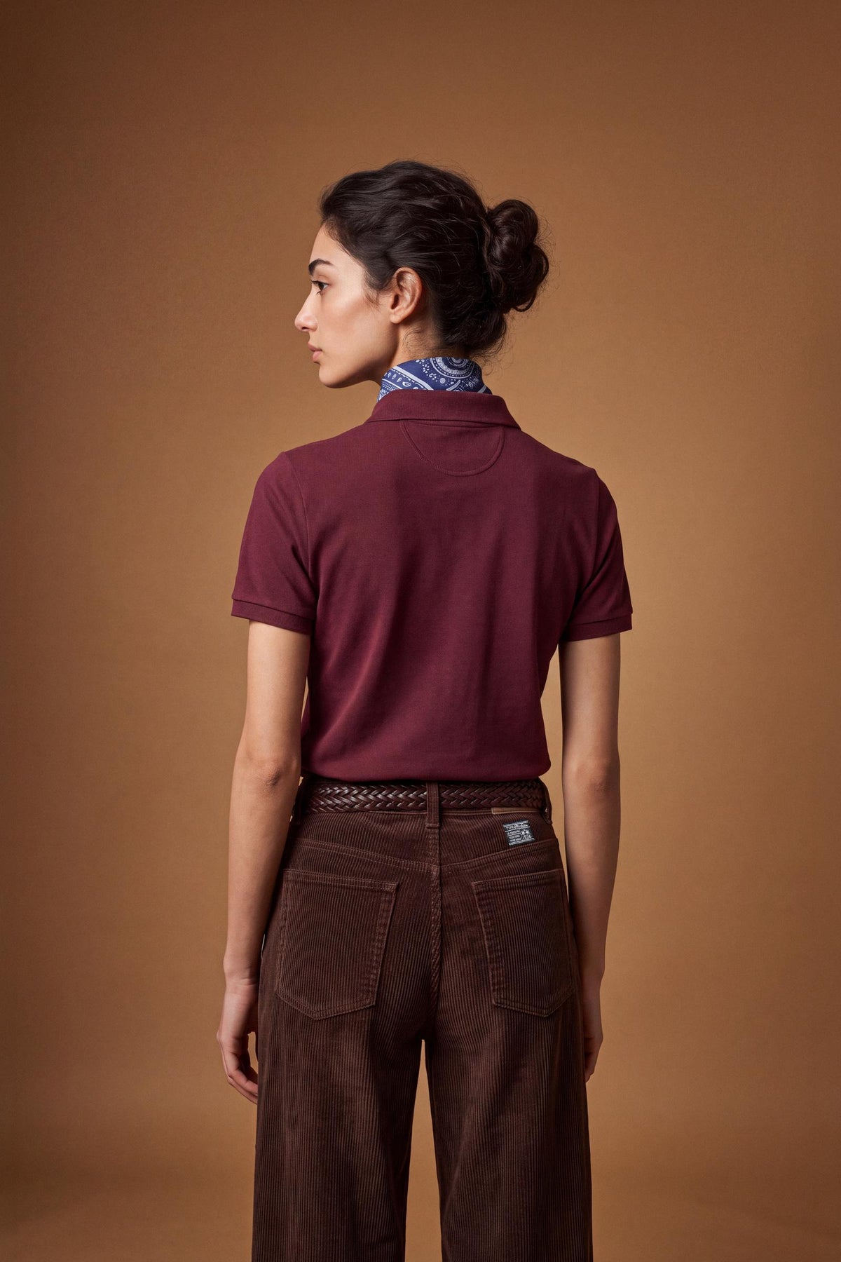 Slim-fit women's short-sleeve polo in stretch cotton blend piqué with ribbed collar and cuffs, front 4-button placket, and contrasting embroidered logo. - Port Royale
