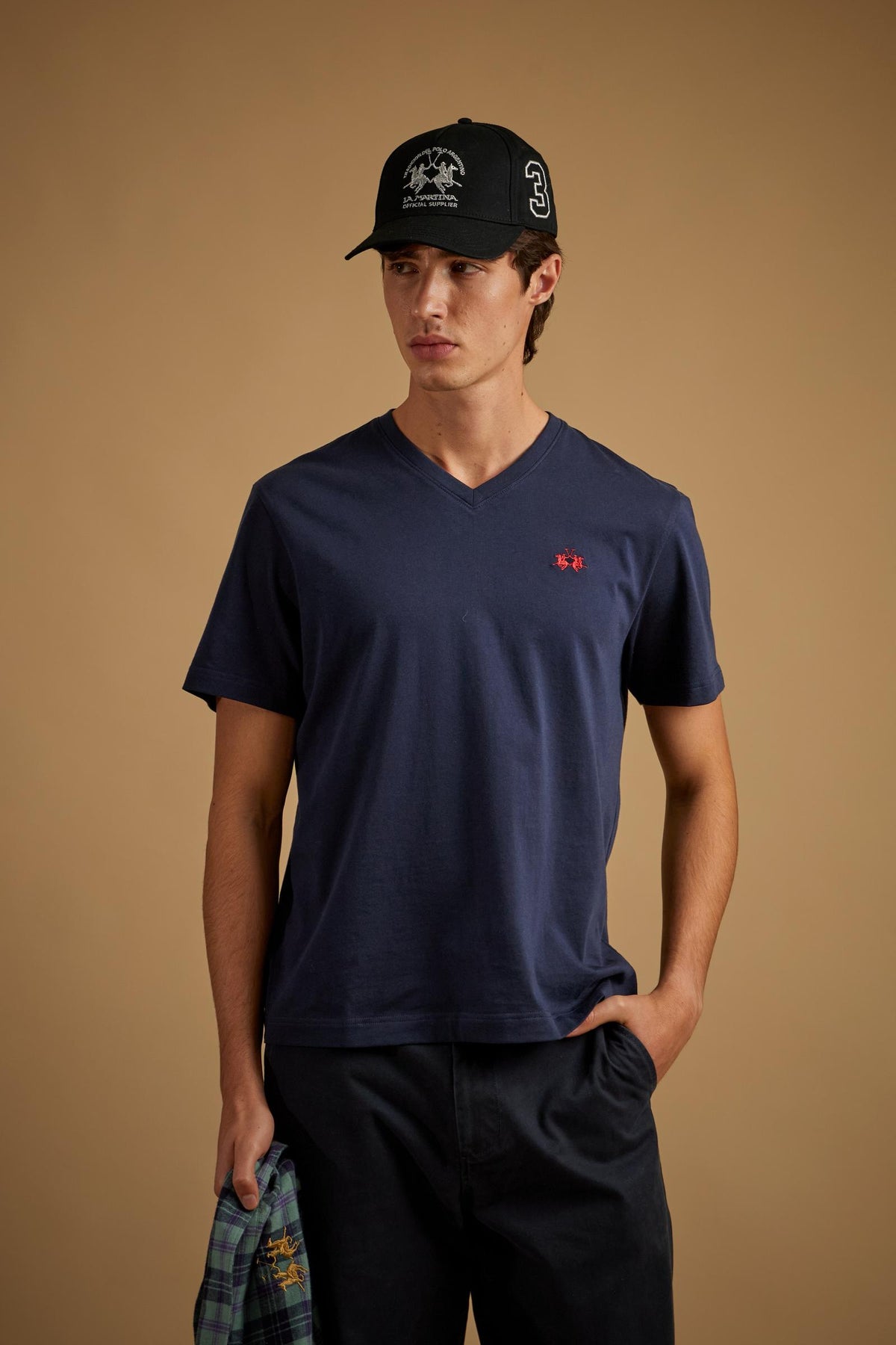 Men's short sleeve V-neck T-shirt regular fit - Diego