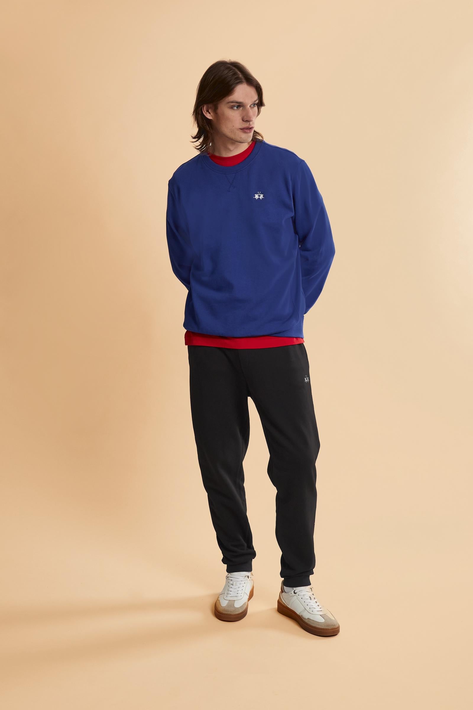 Men’s cotton fleece jogger pants with tapered cut and slim fit, ribbed cuffs and contrast embroidered logo. - Black                                                                                                                                                                                                                                                                                                                                                                                                             