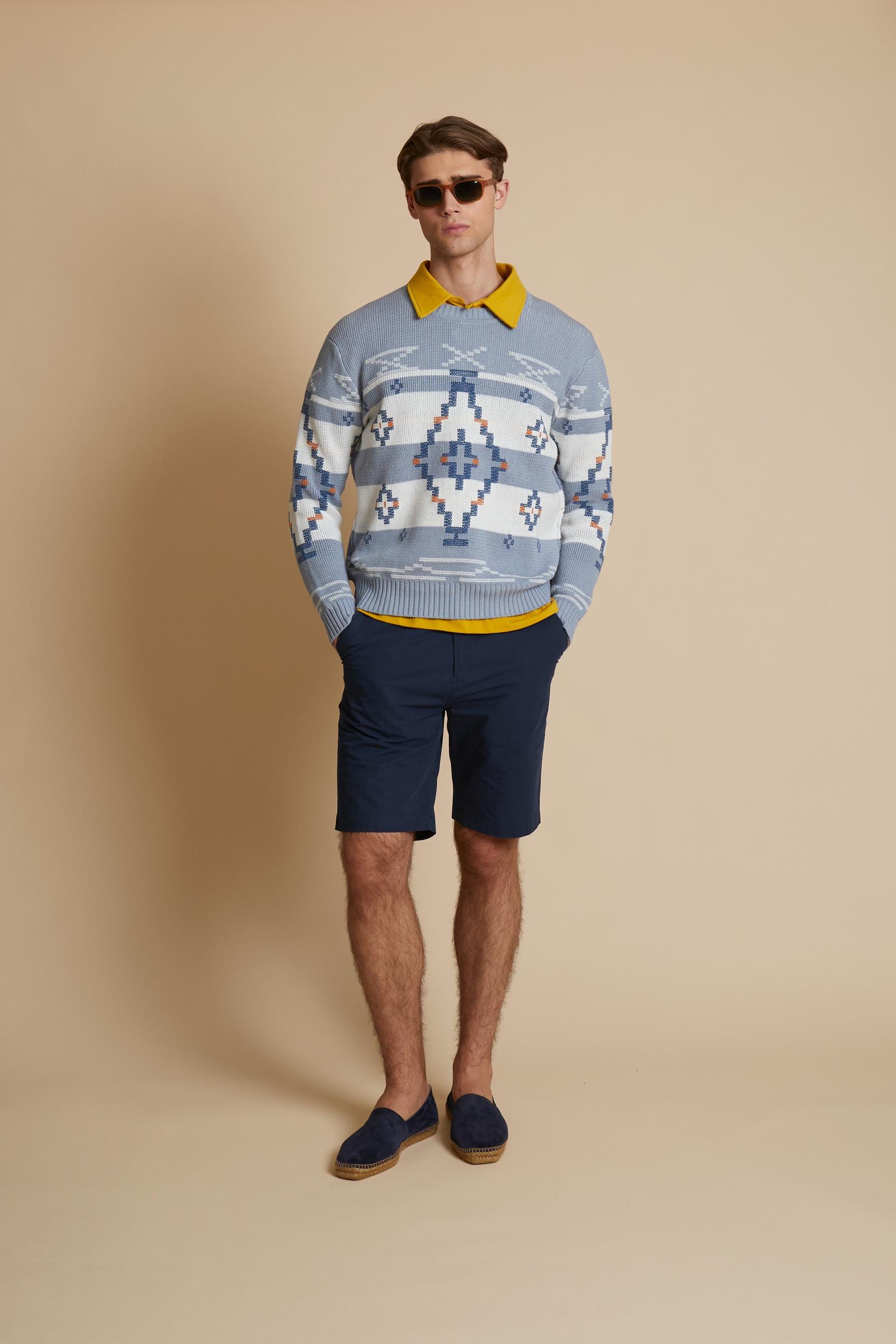 Herren Jacquardpullover mit geometrischem Muster - Carlomagno