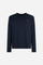 Men’s long-sleeve T-shirt in 100% cotton jersey with ribbed crew neck, regular fit, and subtle embroidered logo for all-day comfort and classic style. - Navy Blazer