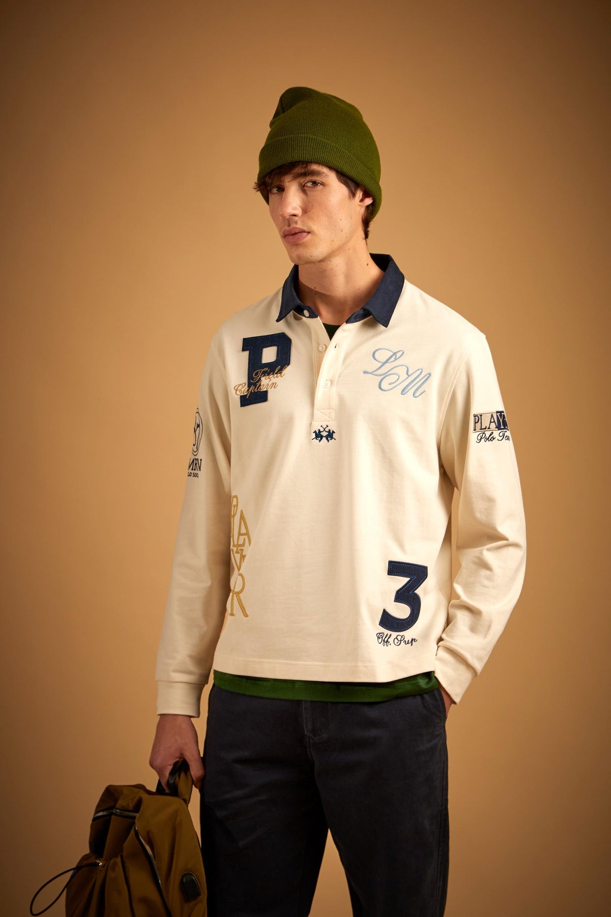 Polo homme Heritage multigraphique en jersey de coton épais - Edgar