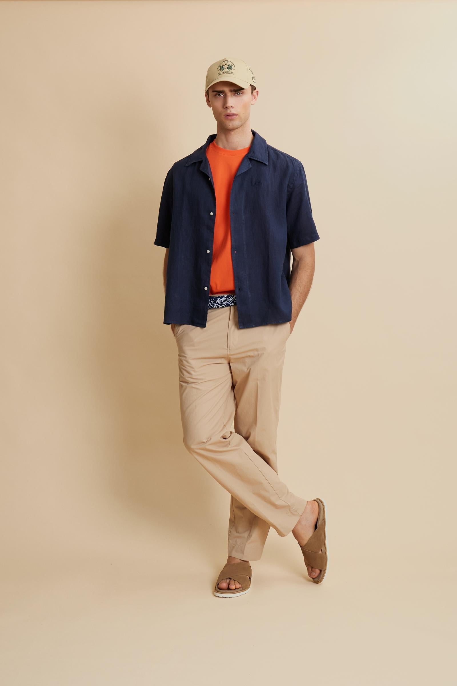 Men’s bowling shirt in pure linen relaxed fit summer style – Varoun