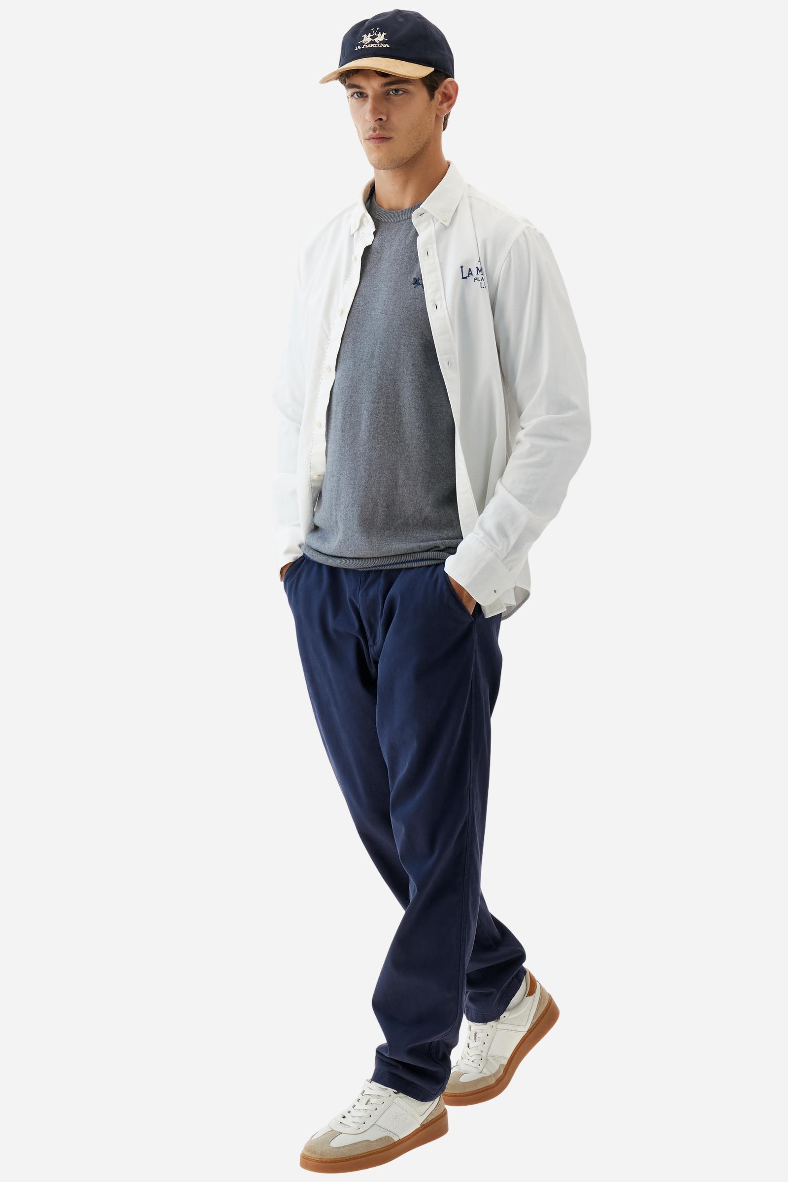 Men’s crew neck sweater with elbow patches - Bobbiejo