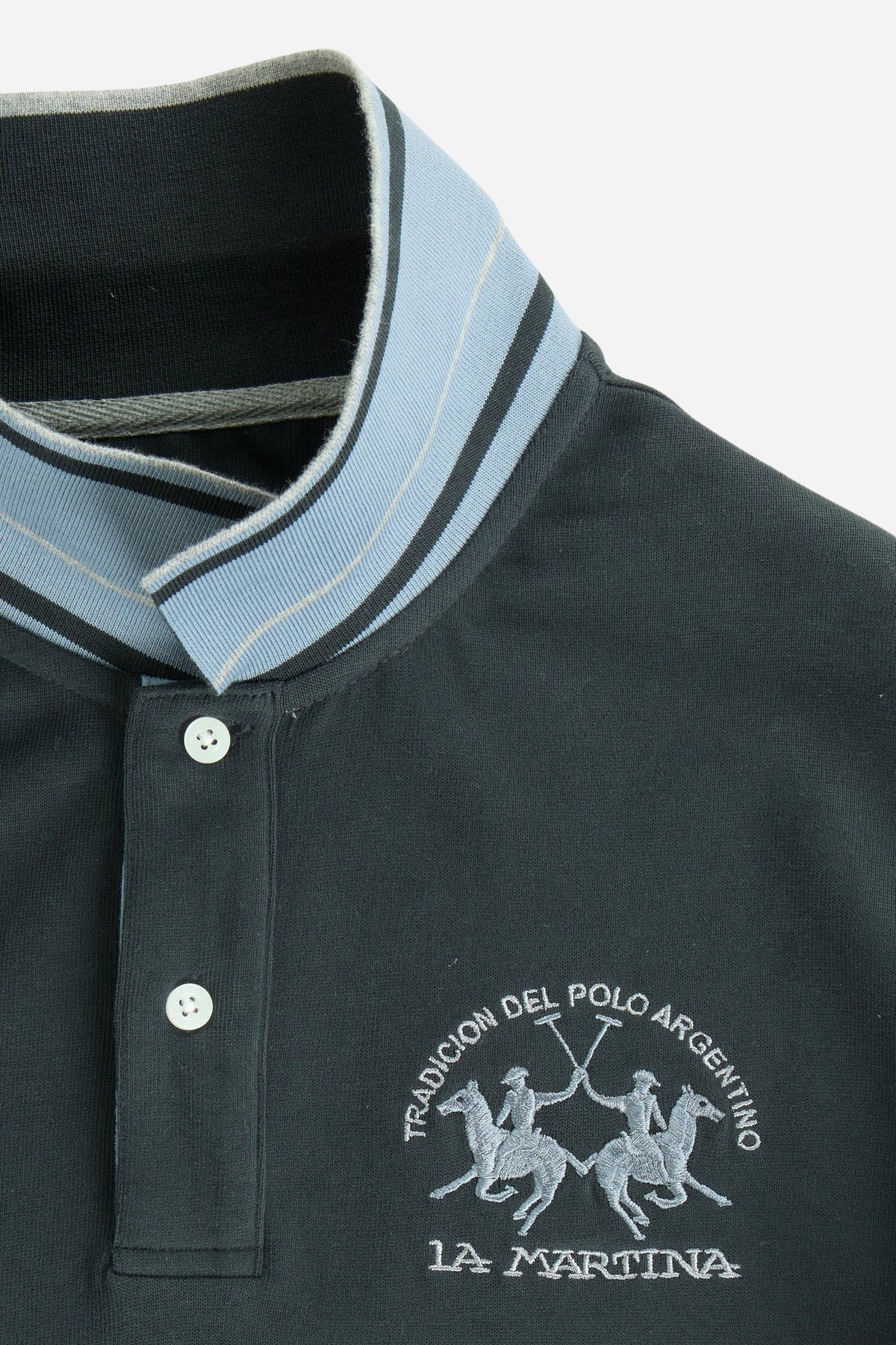 Herren-Polo aus Baumwolle mit langen Ärmeln Flaviano
