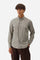 Men's long-sleeved shirt in cotton poplin. Slim fit with button-down collar. - Moon Rock