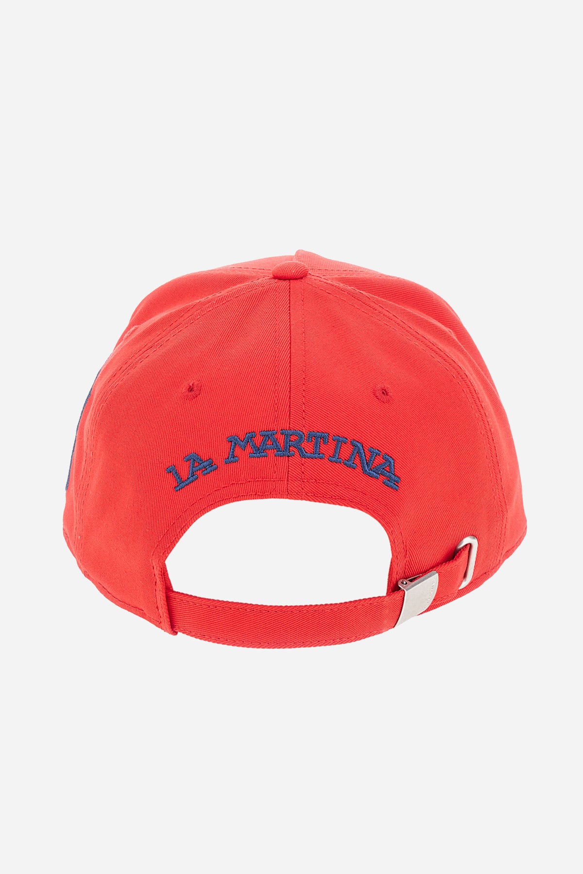 Unisex cotton twill baseball cap with team logo on the front.            - Barbados Cherry                                                                                                                                                                                                                                                                                                                                                                                                                                      