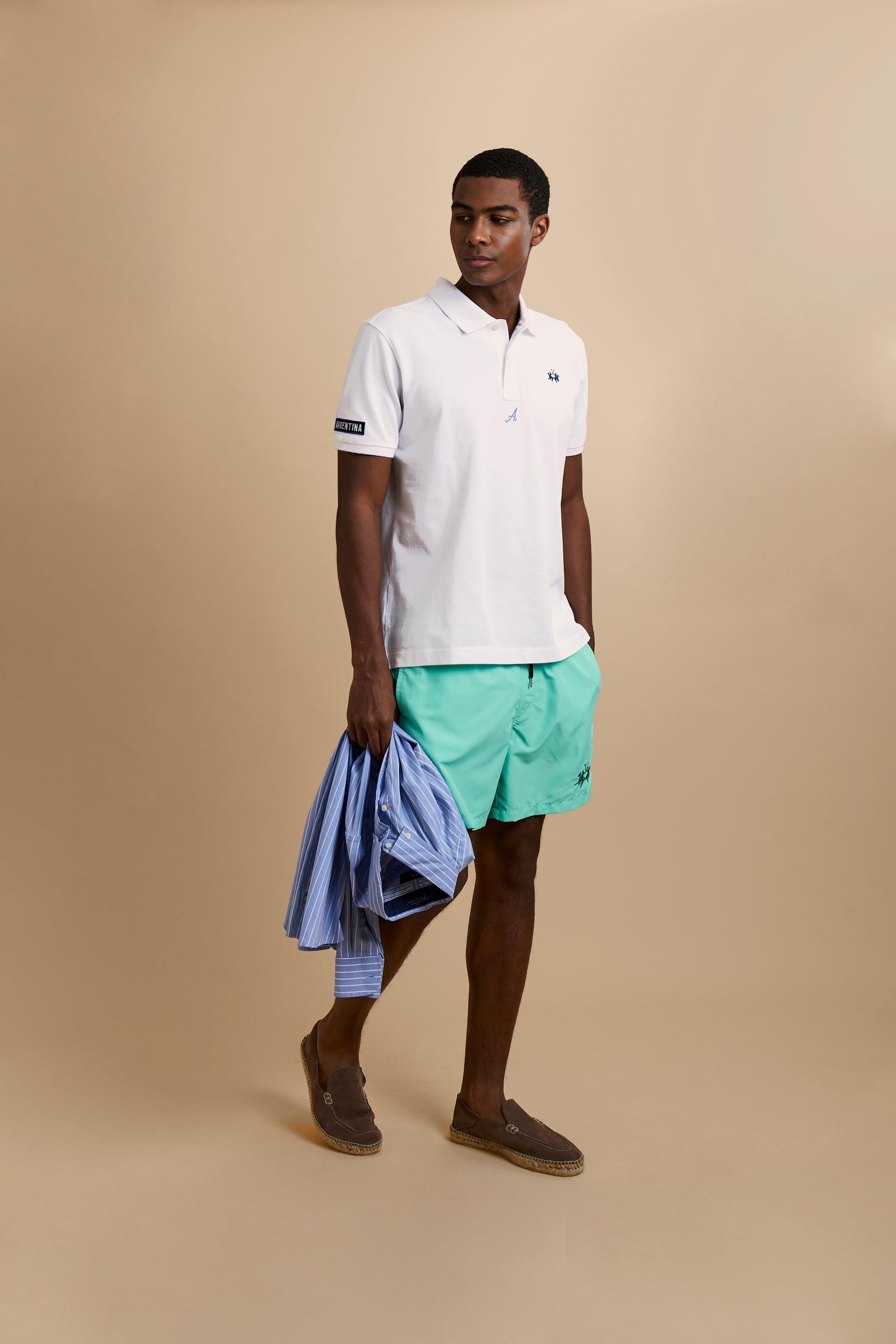 Men’s short-sleeve piqué polo Nations collection - Charo