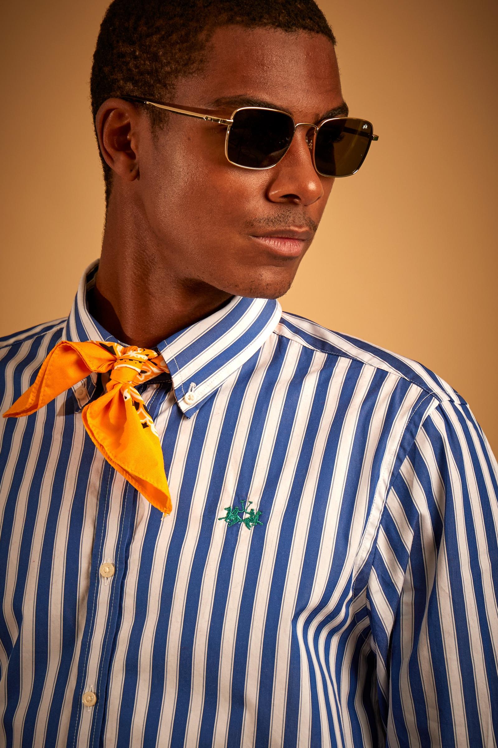 MAN L/S SHIRT STRIPED POPELINE
