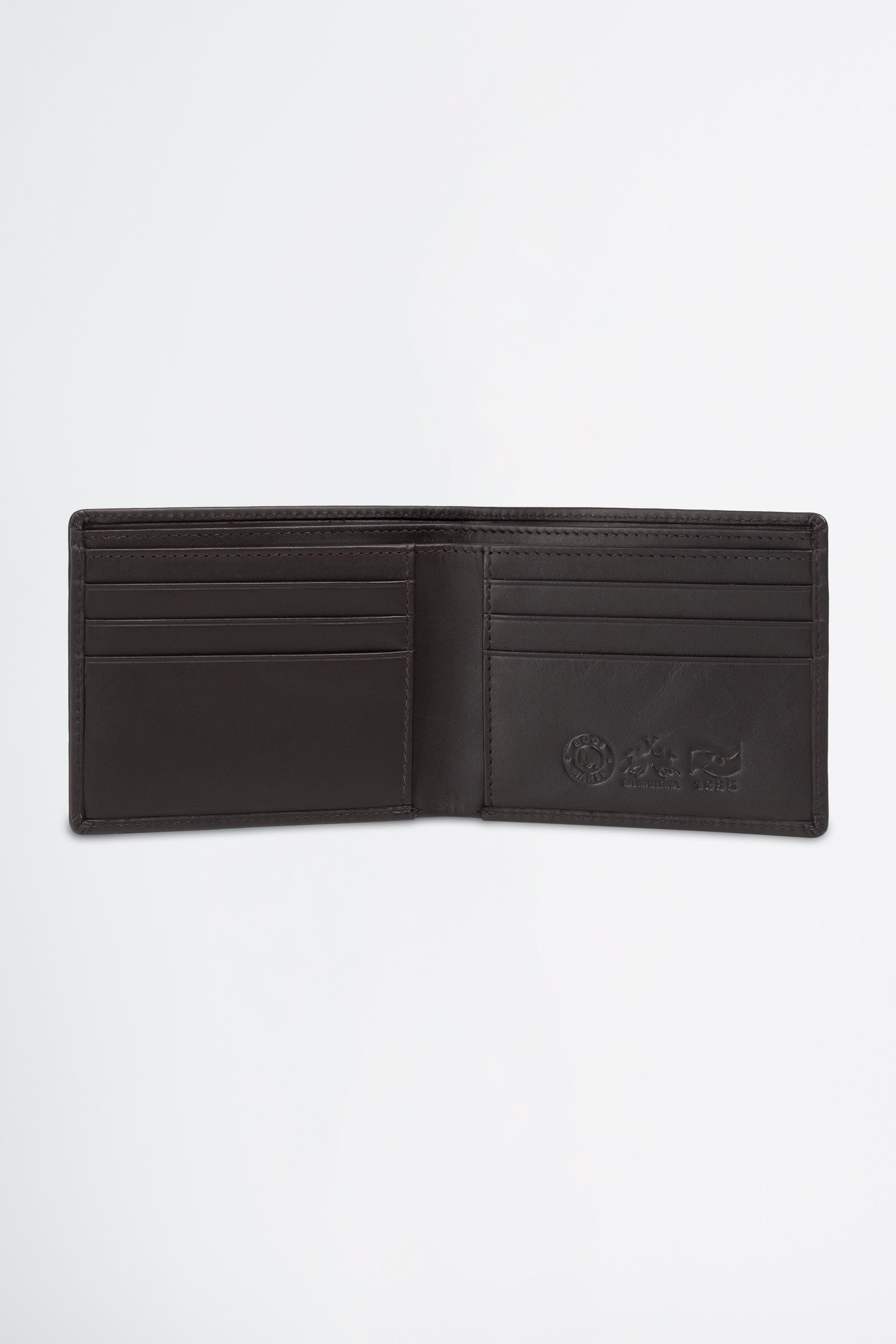 Leather wallet in solid colour