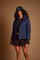 Short women's down jacket with high collar in nylon - Dene
