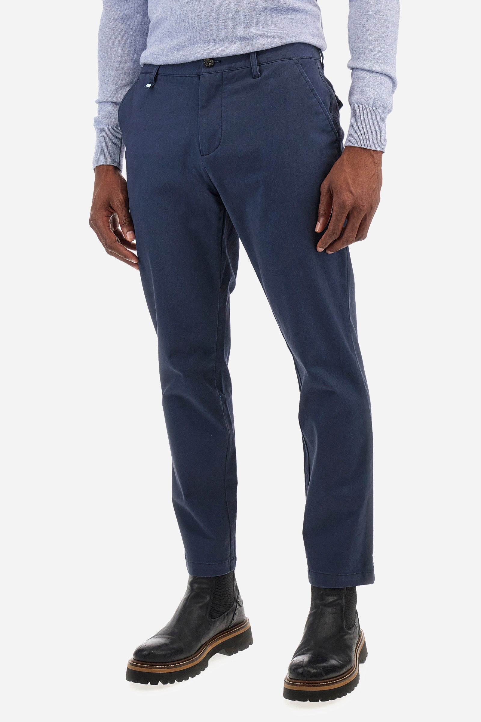 Regular fit stretch cotton chinos - Zenovio