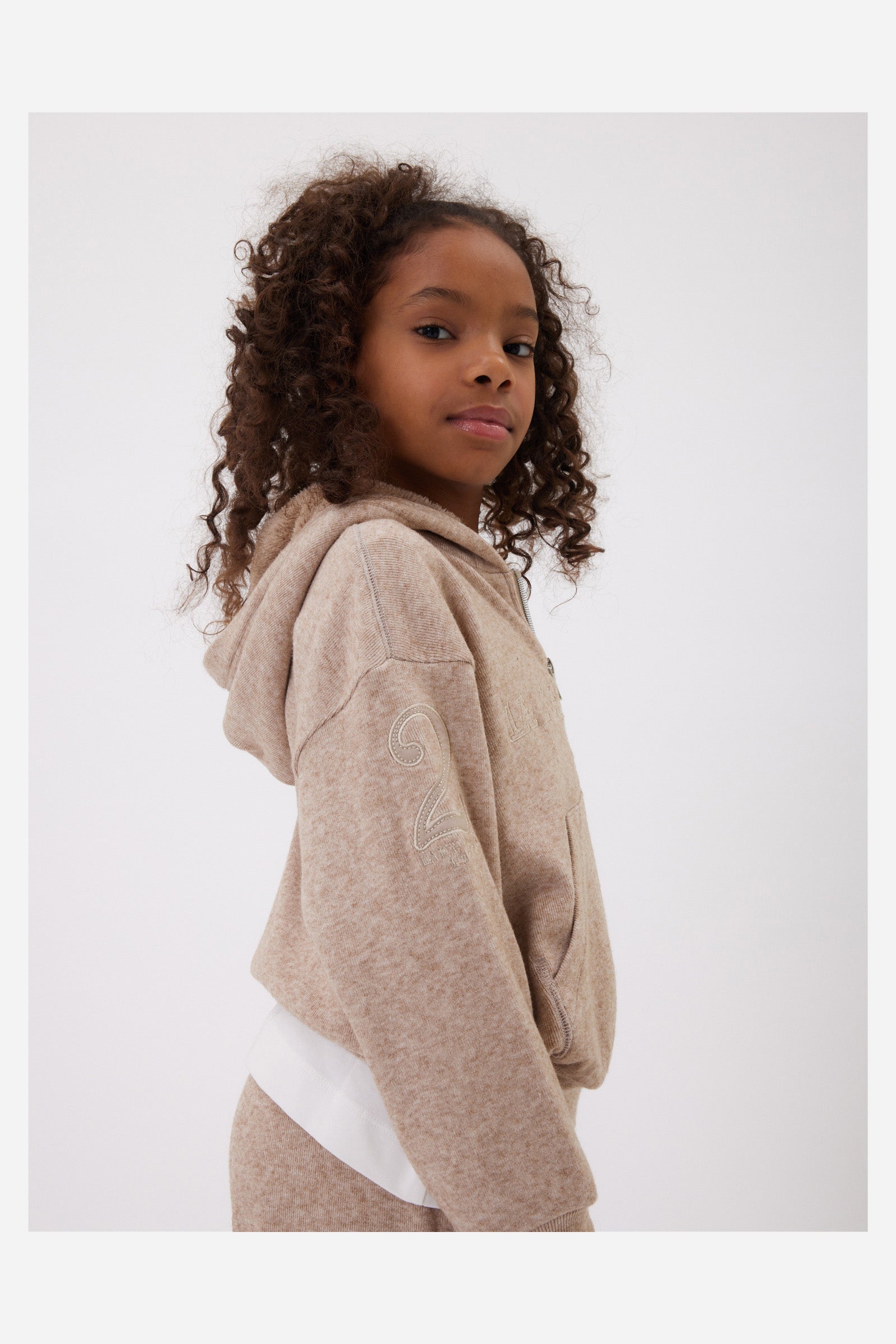 Girls' plush-effect sweatshirt