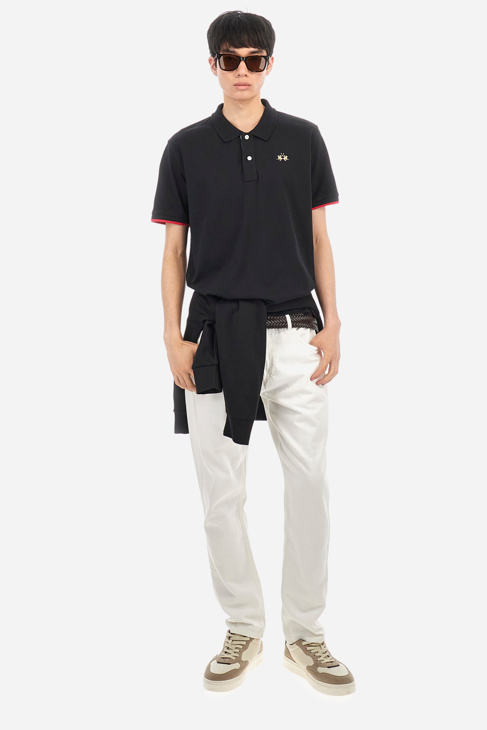 Polo stretch avec poignets contrastés - Asahi