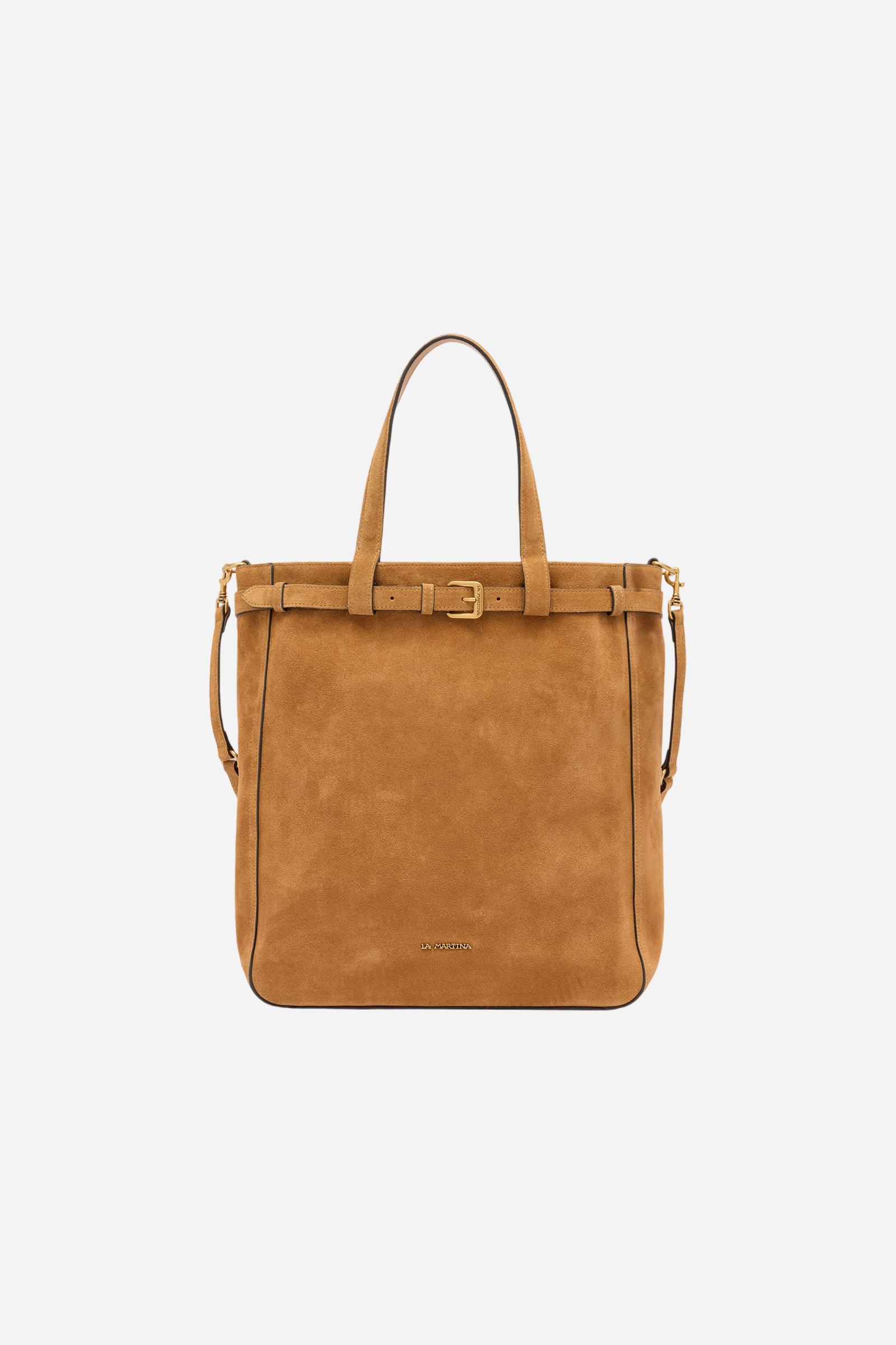 Suede leather shopping bag – Etherea