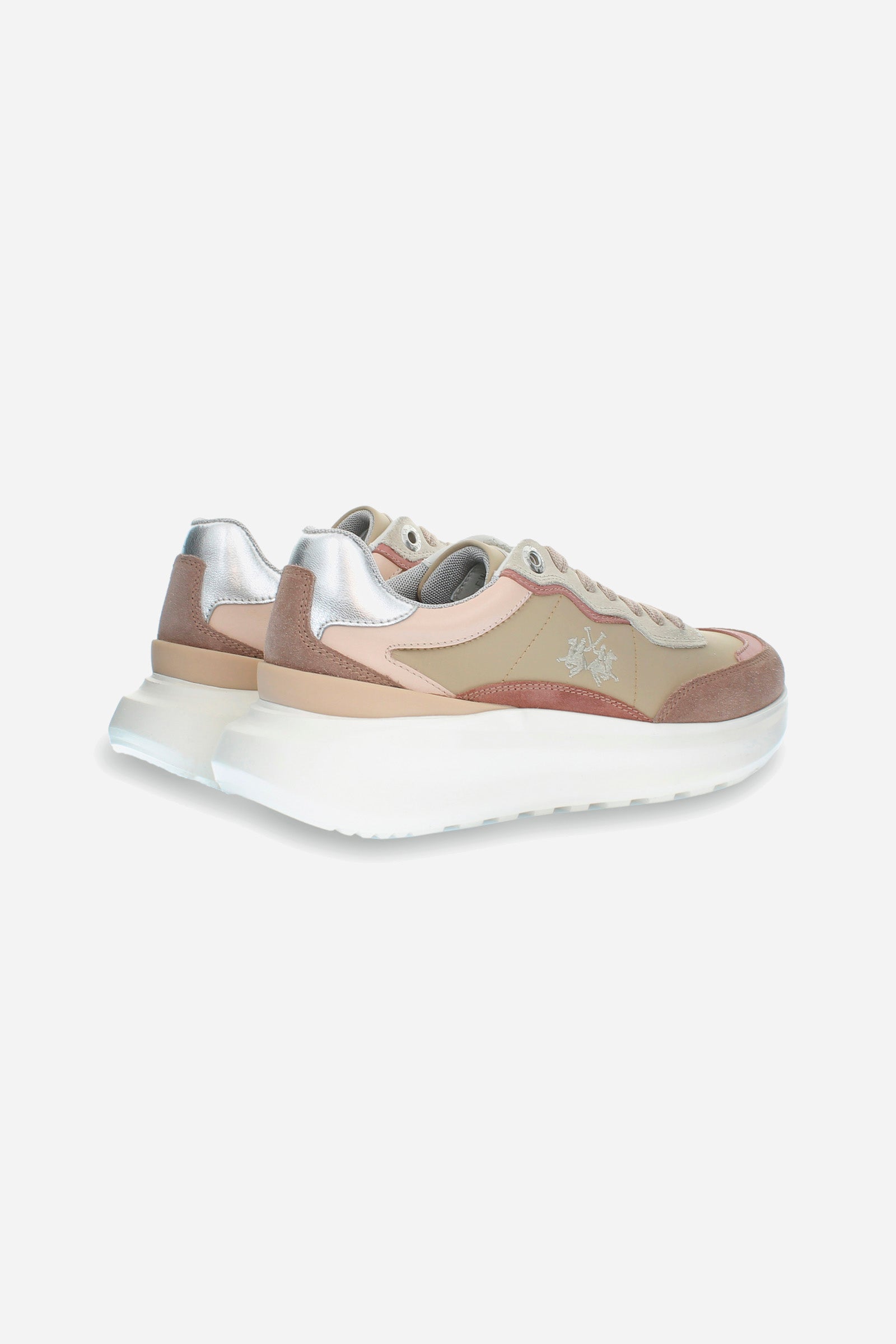 Women's trainer in suede and fabric