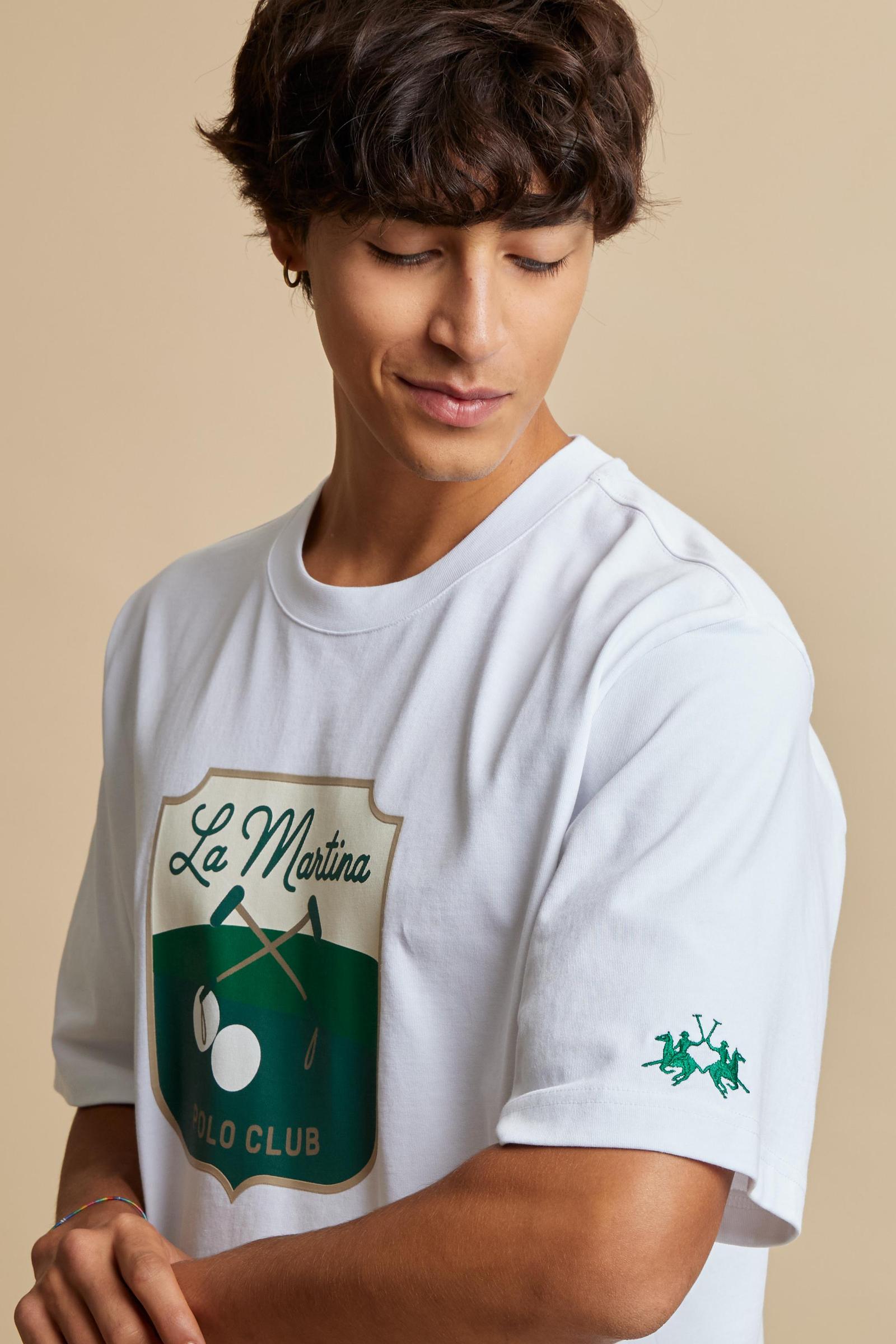 T-shirt uomo a manica corta in jersey di cotone Polo Club Shield - Cristian