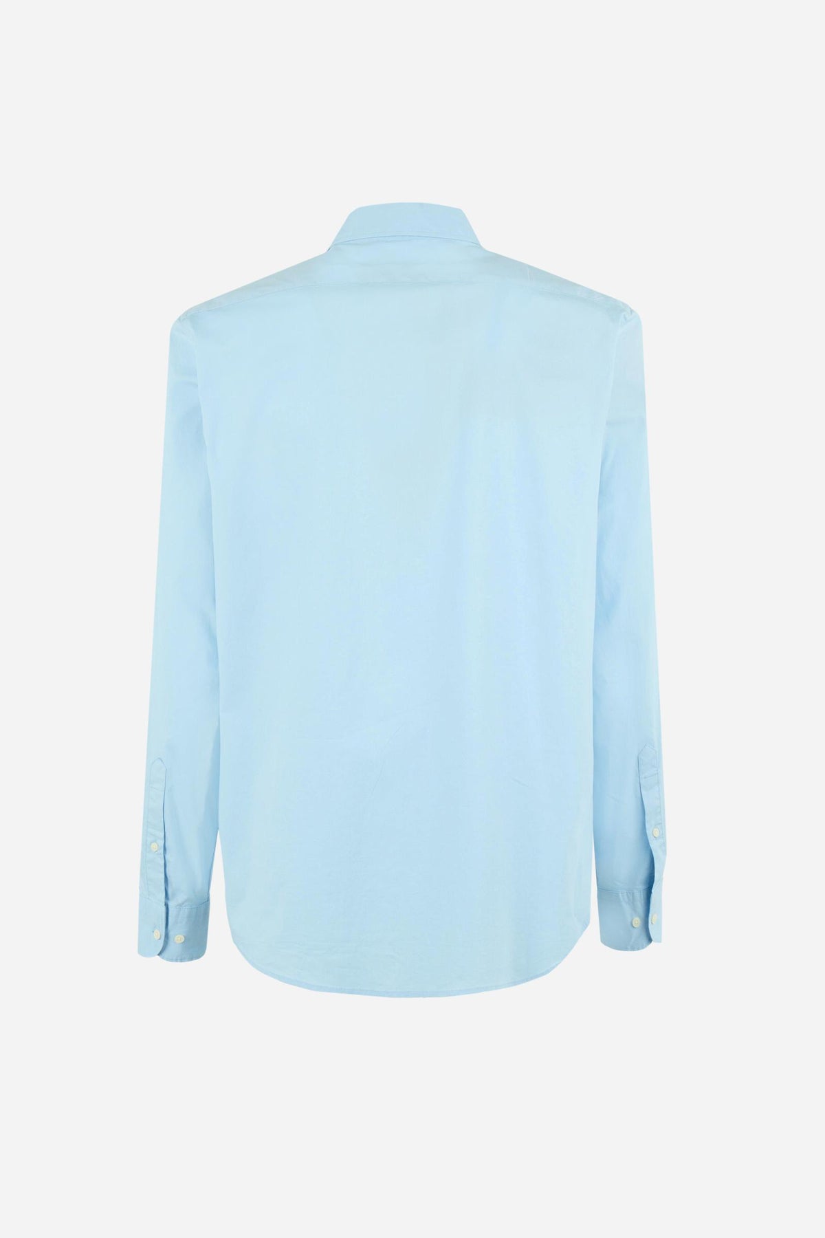 Men's long-sleeve 100% cotton poplin shirt with regular fit, French collar, custom buttons, single-button cuff, and Argentina Edition labels for a refined look. - Blue Bell