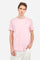 Men's short-sleeved crew-neck T-shirt in solid colour with embroidered logo in contrasting colour on the chest. Made of 100% cotton with a regular fit. It is perfect paired with Bermuda shorts or trousers for a casual and trendy look. Suitable for leisure time. The model is 187 cm tall and wears a size L. - Parfait Pink