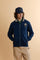 Men’s French Terry sweatshirt with front zip, striped rib details and maxi Guards logo on the chest. - Navy                                                                                                                                                                                                                                                                                                                                                                                                                     