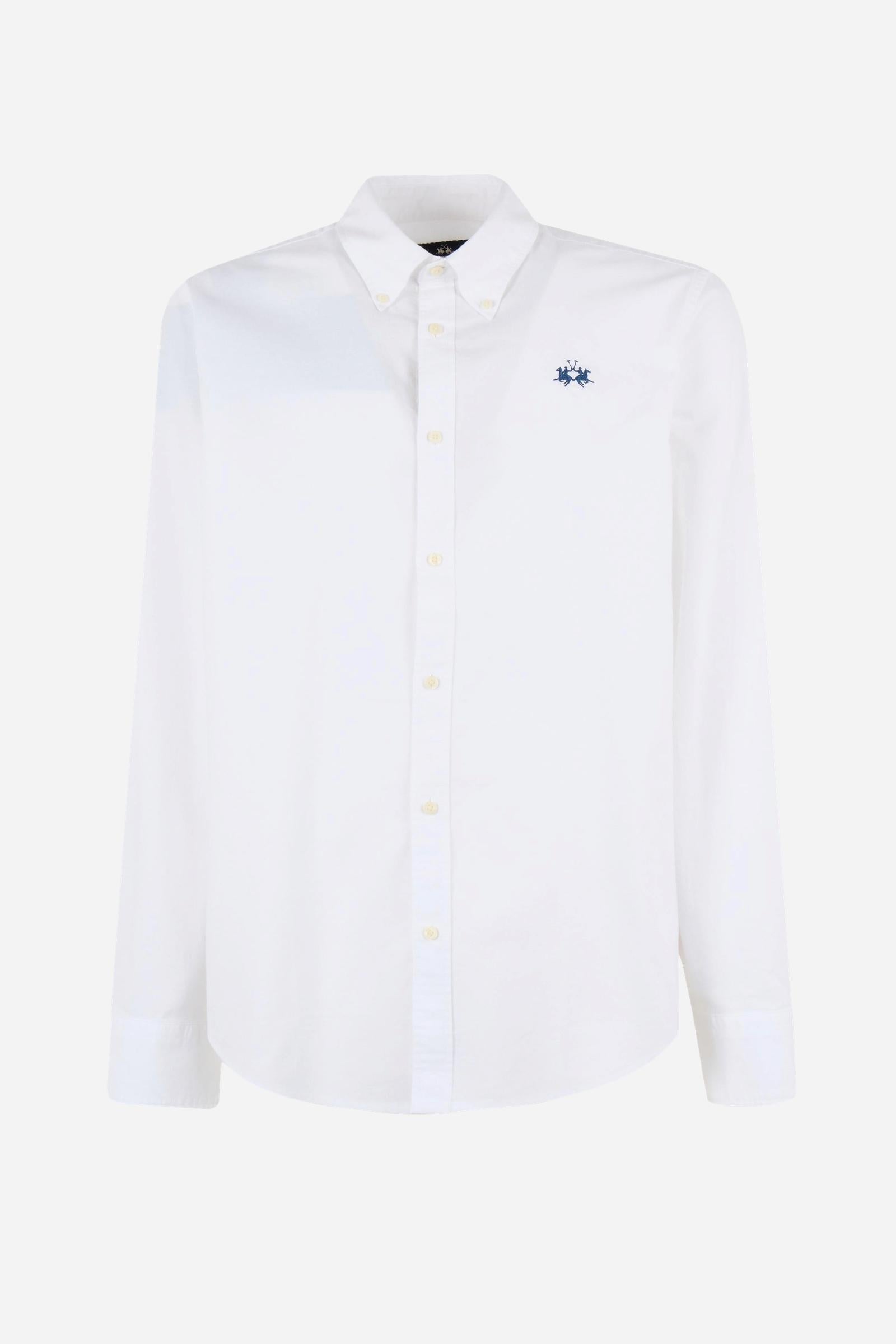 Men’s pure cotton Oxford shirt with button-down collar, front buttons, embroidered logo, and regular fit for comfort and freedom of movement. - Optic White